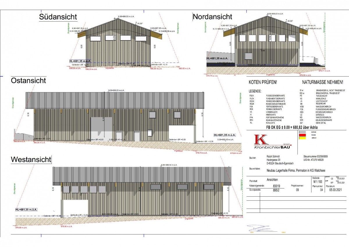 Neubau einer Lagerhalle mit Büro in Durchholzen/Walchsee für PERMATON Tirol